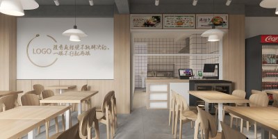 现代麻辣烫店3D模型下载